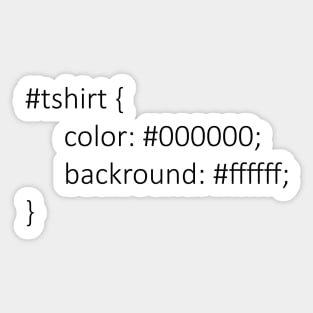 Coder shirt color white Sticker